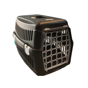 Cage de Transport Hobby pour Chats et Petits Chiens Gris & noir