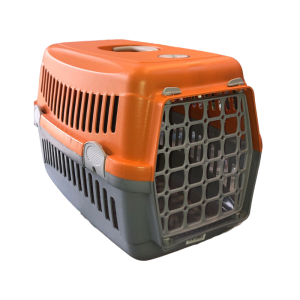 Cage de Transport Hobby pour Chats et Petits Chiens Orangeé & Gris