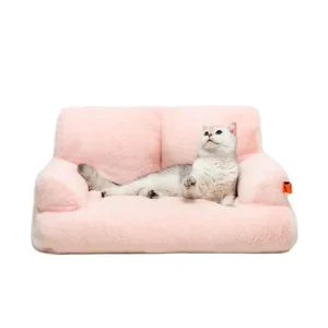 Mini Canapé Douillet pour Chat - Détail Rose Pastel