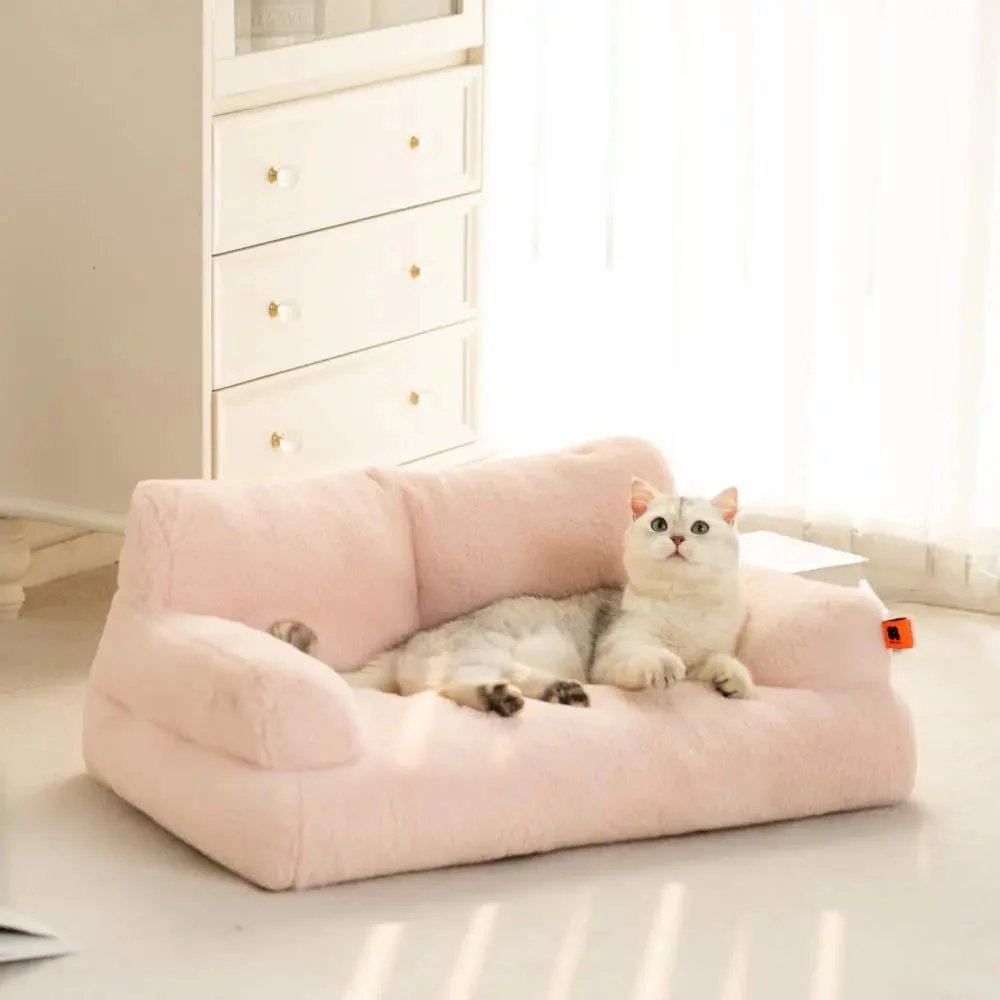 Mini Canapé Douillet pour Chat - Détail Rose Pastel – Image 5