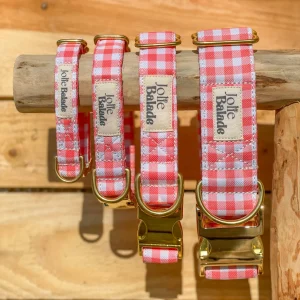 🐶 Collier " VICHY ROUGE"