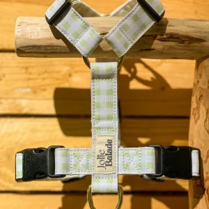 Harnais "VICHY VERT PASTEL"