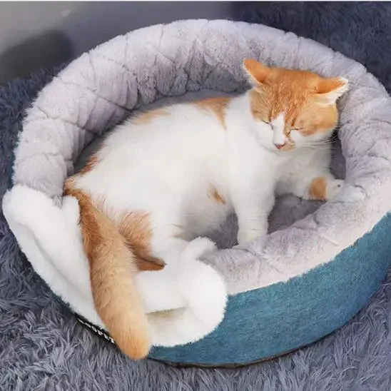Ensemble Douillet 2-en-1 pour Animaux - Nid Abrité et Panier Moelleux – Image 3