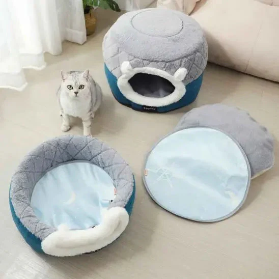 Ensemble Douillet 2-en-1 pour Animaux - Nid Abrité et Panier Moelleux – Image 5