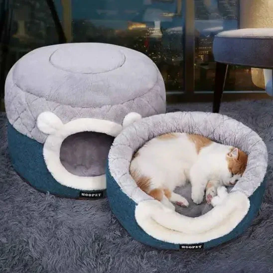 Ensemble Douillet 2-en-1 pour Animaux - Nid Abrité et Panier Moelleux – Image 6