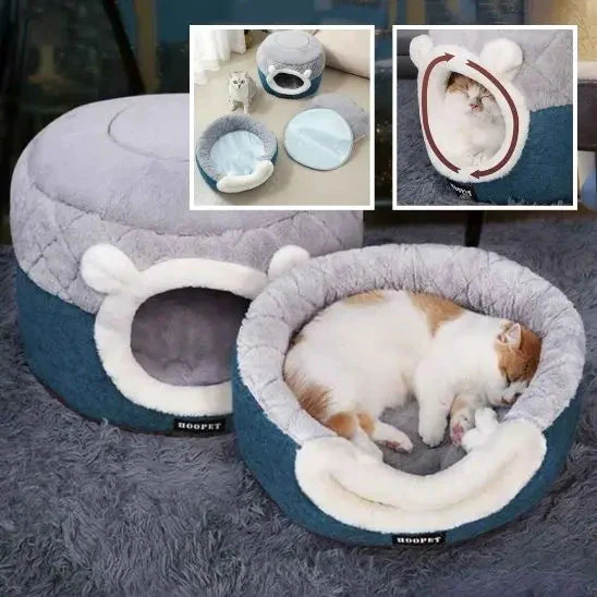 Ensemble Douillet 2-en-1 pour Animaux - Nid Abrité et Panier Moelleux – Image 7