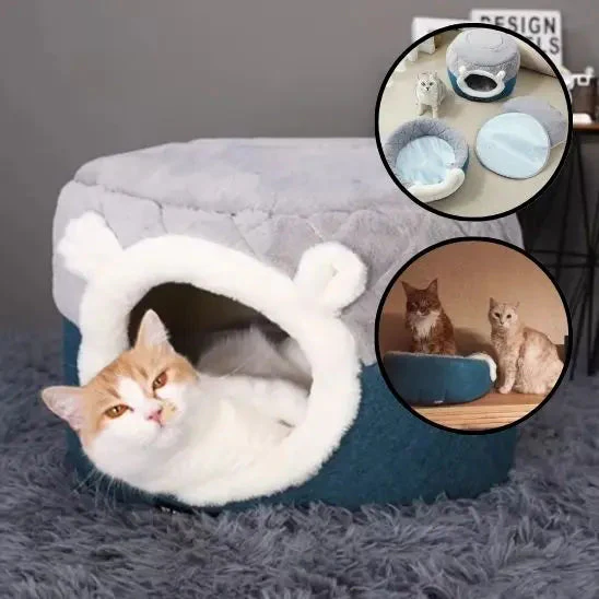 Ensemble Douillet 2-en-1 pour Animaux - Nid Abrité et Panier Moelleux – Image 8