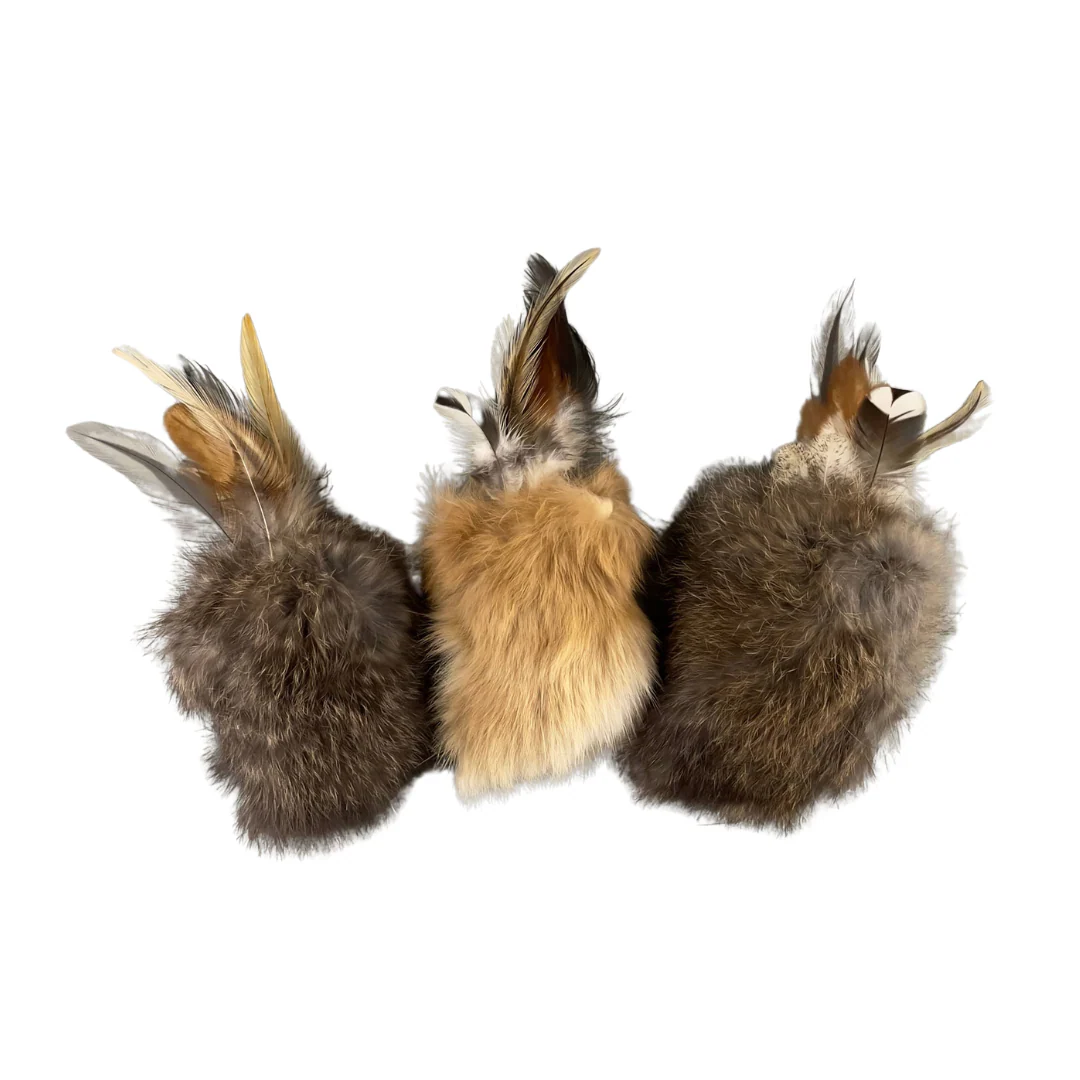 đ± Jouet naturel en fourrure de lapin et plumes pour chats