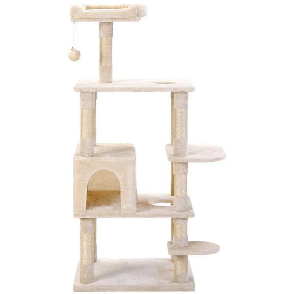 Grand arbre de jeu pour chat avec plateformes et maison fermée – Image 4