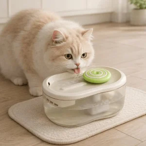 Fontaine à eau chat design à buse spirale silencieuse - Olipop™