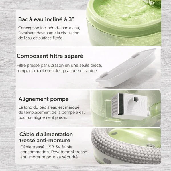 Fontaine à eau chat design à buse spirale silencieuse - Olipop™ – Image 6