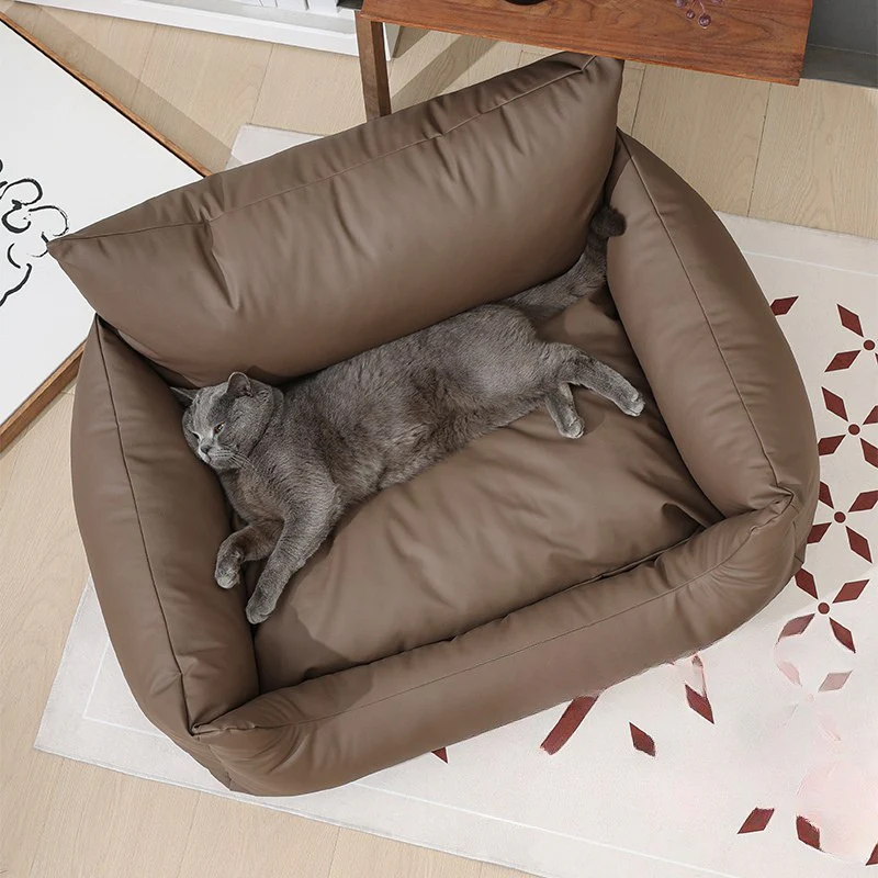 Canapé Rectangulaire Marron pour Animaux avec Rembourrage Douillet – Image 2