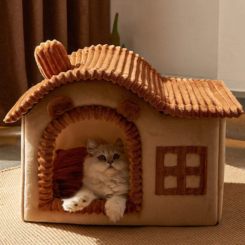 Maison Douillette pour Animaux avec Toit Arrondi et Fenêtre – Image 3