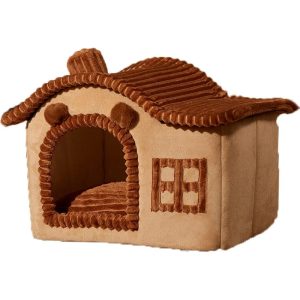 Maison Douillette pour Animaux avec Toit Arrondi et Fenêtre